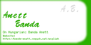 anett banda business card